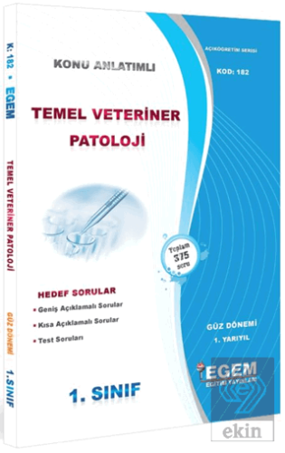 1. Sınıf 1. Yarıyıl Temel Veteriner Patoloji Konu