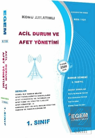 1. Sınıf 2. Yarıyıl Acil Durum Ve Afet Yönetimi