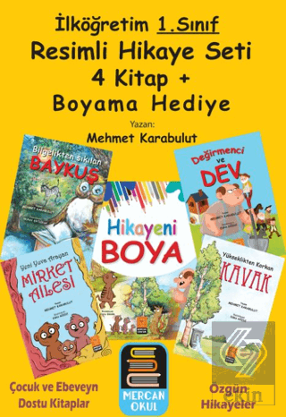 1.Sınıf Resimli Hikaye Seti (4 Kitap + Boyama Kitabı Hediye)