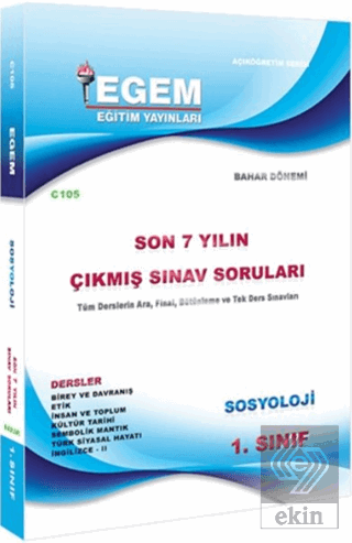 1. Sınıf Sosyoloji (Bahar Dönemi) Çıkmış Sınav Sor