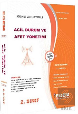 2. Sınıf 3. Yarıyıl Acil Durum Ve Afet Yönetimi Ko