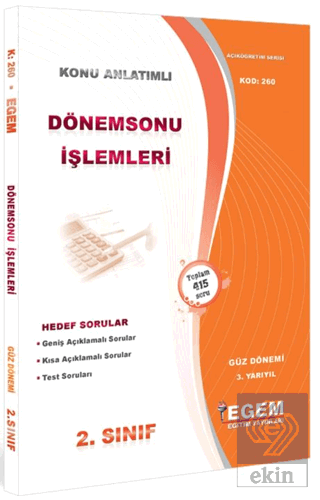 2. Sınıf 3. Yarıyıl Dönemsonu İşlemleri Konu Anlat