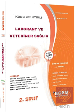 2. Sınıf 4. Yarıyıl Konu Anlatımlı Laborant ve Vet