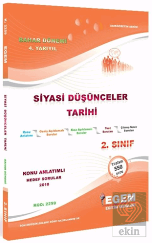 2. Sınıf 4. Yarıyıl Siyasi Düşünceler Tarihi Konu