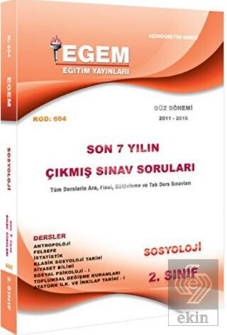 2.Sınıf Sosyoloji Çıkmış Sınav Soruları (2011-2018