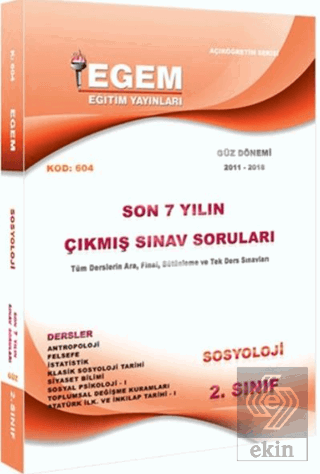 2.Sınıf Sosyoloji Çıkmış Sınav Soruları (2011-2018