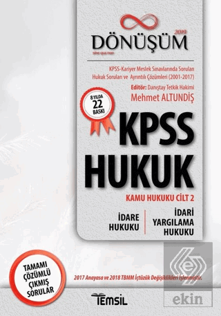 2019 Dönüşüm KPSS Hukuk - Kamu Hukuku Cilt 2 - İda