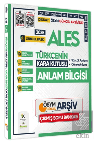 2025 ALES Türkçenin Kara Kutusu ANLAM BİLGİSİ (Sözcük-Cümle) PDF ve Vi