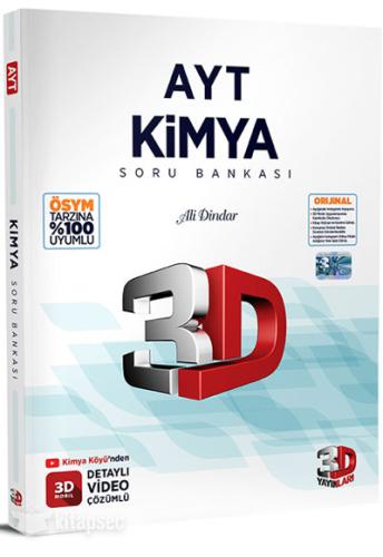 2025 AYT 3D Kimya Tamamı Video Çözümlü Soru Bankası 3D Yayınları