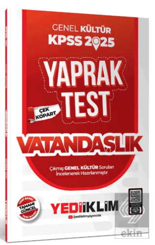 2025 KPSS Genel Kültür Vatandaşlık Çek Kopart Yaprak Test