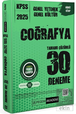 2025 KPSS Genel Yetenek Genel Kültür Coğrafya Tamamı Çözümlü 30 Deneme