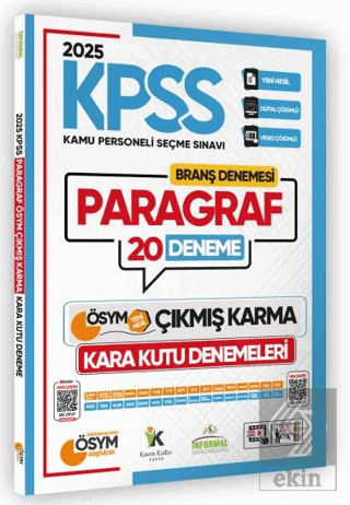 2025 KPSS Ön Lisans Paragraf ÖSYM Soru Havuzu 20li Çıkmış Dijital Çözü