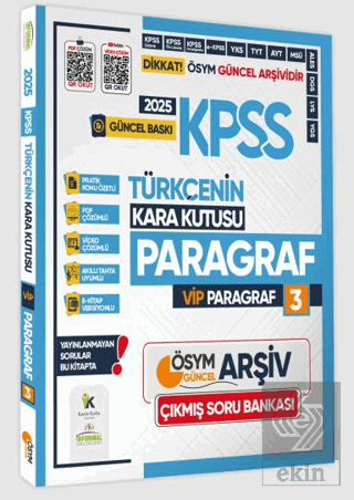 2025 KPSS Türkçenin Kara Kutusu ÖSYM VİP PARAGRAF 3 Konu Özetli Çözüml