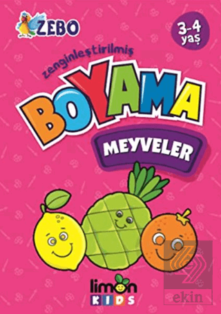 Limon Kids 3 4 Yaş Zenginleştirilmiş Boyama Meyvel