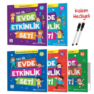 3-6 Yaş Evde Etkinlik Seti YAZ-SİL Kitaplar