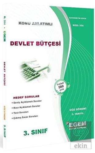 3. Sınıf 5. Yarıyıl Devlet Bütçesi Konu Anlatımlı