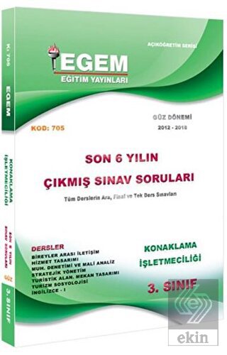 3. Sınıf 5. Yarıyıl Konaklama İşletmeciliği Güz Dö