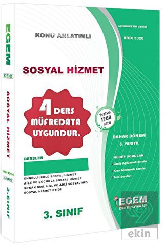 3. Sınıf 6. Yarıyıl Konu Anlatımlı Sosyal Hizmet