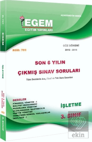 3.Sınıf İşletme Çıkmış Sınav Soruları (2012-2018)