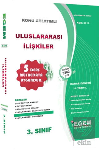 3. Sınıf Uluslararası İlişkiler (Bahar Dönemi) Kon