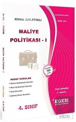 4. Sınıf 7. Yarıyıl Maliye Politikası 1 Konu Anlat