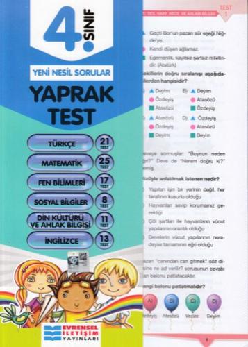 4. Sınıf Tüm Dersler Yaprak Test