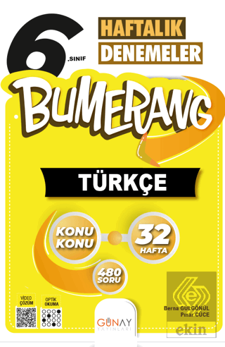 6. Sınıf Bumerang 32 Haftalık Türkçe Denemeleri Gü