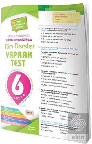 6. Sınıf Tüm Dersler Yaprak Test