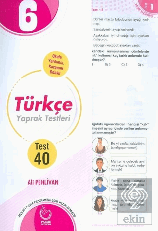 6. Sınıf Türkçe Yaprak Testleri