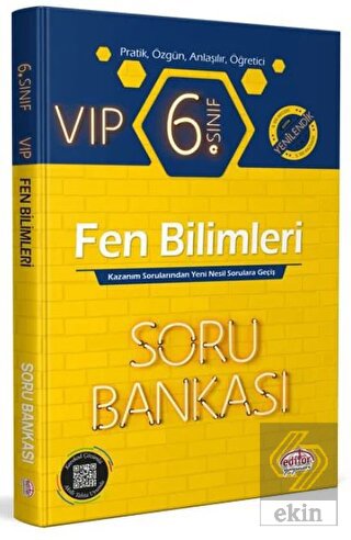 6. Sınıf VIP Fen Bilimleri Soru Bankası Editör Yay