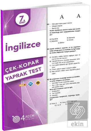 7. Sınıf İngilizce Çek Kopar Yaprak Test