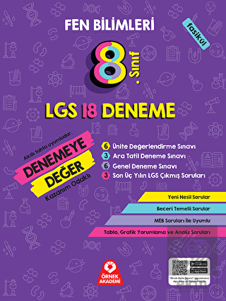 8. Sınıf Denemeye Değer Fen Bilimleri LGS 18 Denem