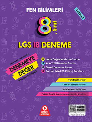 8. Sınıf Denemeye Değer Fen Bilimleri LGS 18 Denem