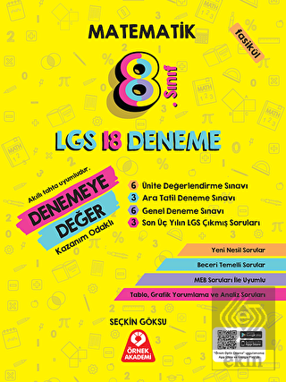 8. Sınıf Denemeye Değer Matematik LGS 18 Deneme