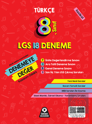 8. Sınıf Denemeye Değer Türkçe LGS 18 Deneme