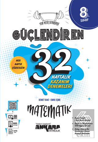 8. Sınıf Güçlendiren 32 Haftalık Matematik Kazanım