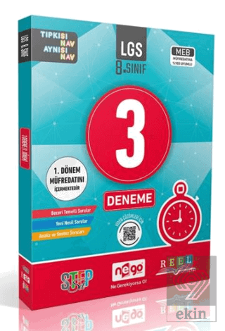 Nego Yayınları 8. Sınıf LGS 3 Lü Paket Deneme Kita