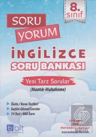 8. Sınıf Soru Yorum İngilizce Soru Bankası