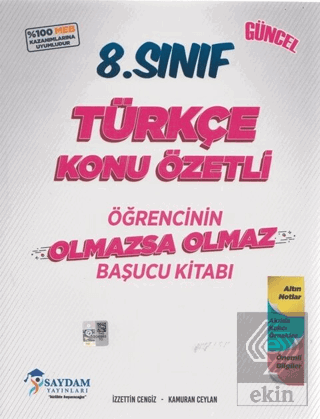 8. Sınıf Türkçe Konu Özetli Olmazsa Olmaz Başucu K