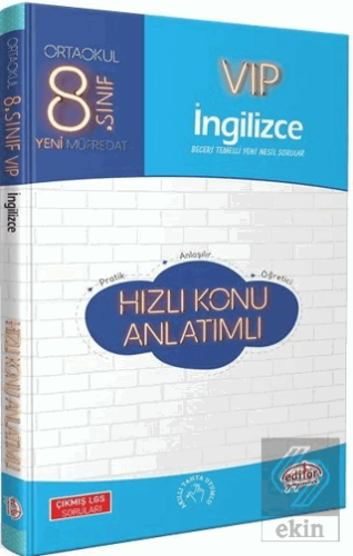 8. Sınıf VIP İngilizce Hızlı Konu Anlatımlı