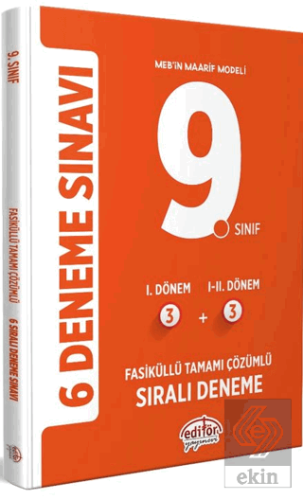 9. Sınıf (3+3) Fasiküllü Tamamı Çözümlü 6 Deneme Sınavı