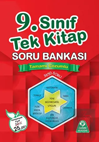 9. Sınıf Tek Kitap Tamamı Çözümlü Soru Bankası