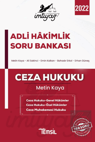 Adli Hakimlik Soru Bankası Ceza Hukuku Genel Hükümler-Özel Hükümler-CM