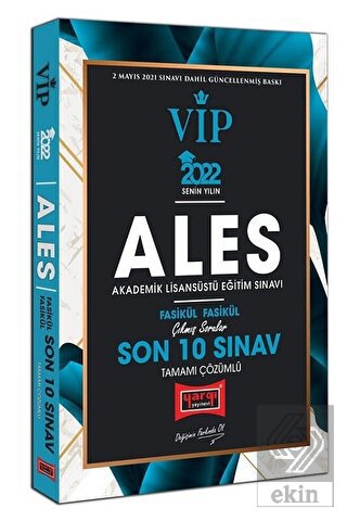 ALES VIP Tamamı Çözümlü Çıkmış Sorular Fasikül Fasikül Son 10 Sınav 20