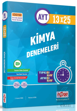 AYT Kimya Tamamı Video Çözümlü 13x25 Branş Deneme