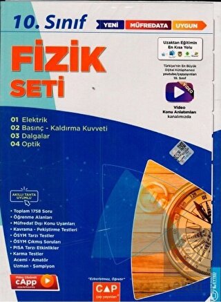 Çap Yayınları 10. Sınıf Anadolu Lisesi Fizik Seti