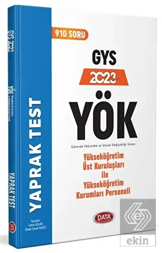 Data Yayınları 2023 YÖK Üst Kuruluşları ile YÖK Pe