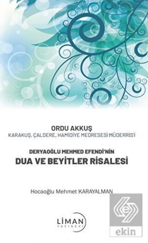 Deryaoğlu Mehmed Efendi'nin Dua Ve Beyitler Risale