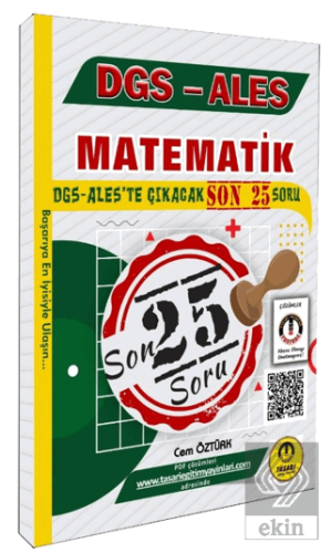 DGS ALES Matematik Son 25 Çıkacak Soru Bankası