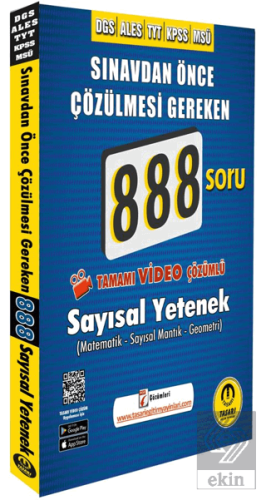 Dgs Ales Video Çözümlü 888 Sayısal Soru Bankası